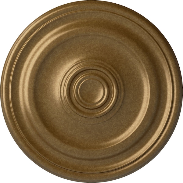 Ekena Millwork Devon Ceiling Medallion (Fits Canopies up to 3 5/8"), Hand-Painted Pale Gold, 15 3/4"OD x 1 1/2"P CM15DEPAS - main